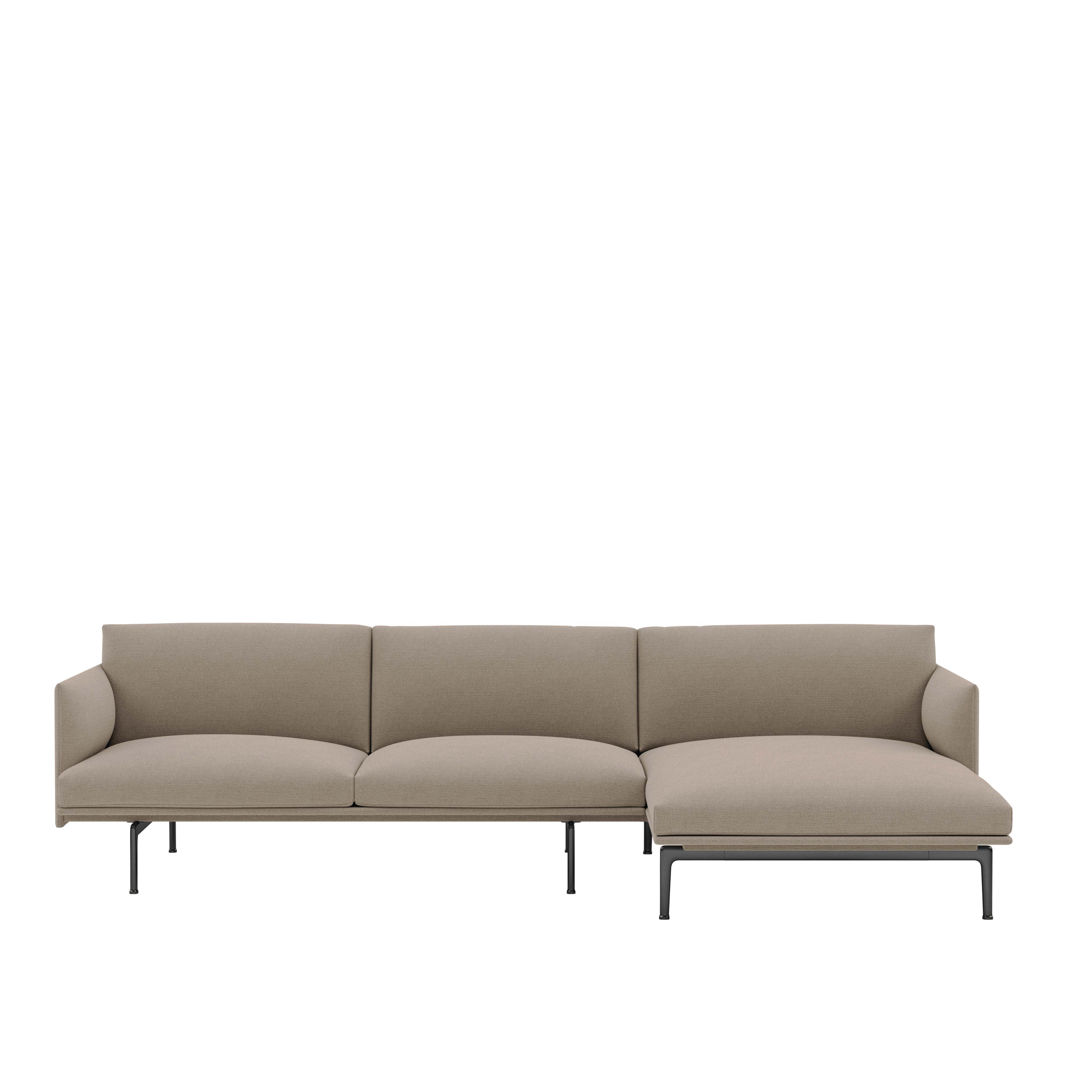 Outline Sectional Chaise - Right - Ocean, 32 Oatmeal
