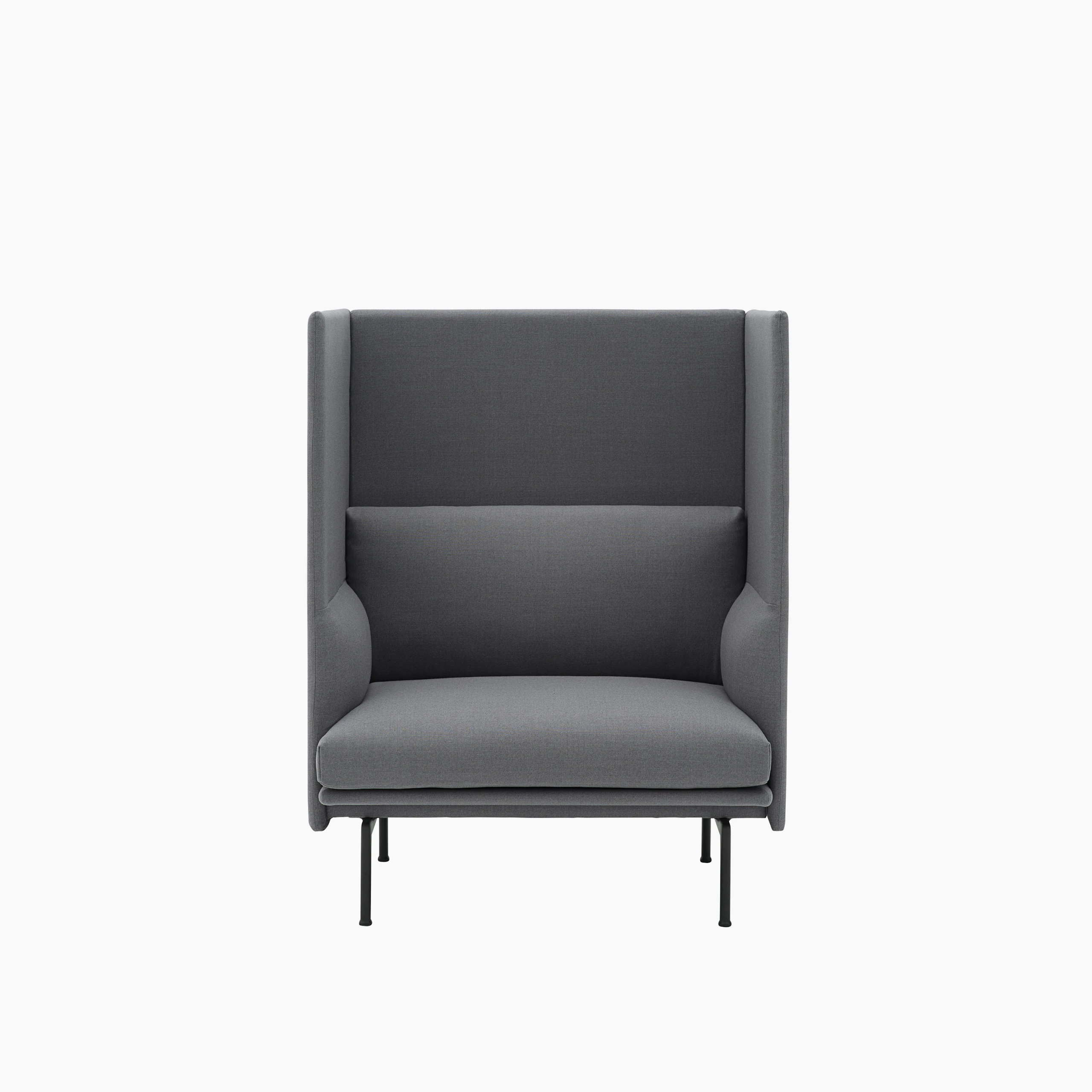 Outline highback sofa 1 seater knoll attire k234010 elephant black Muuto