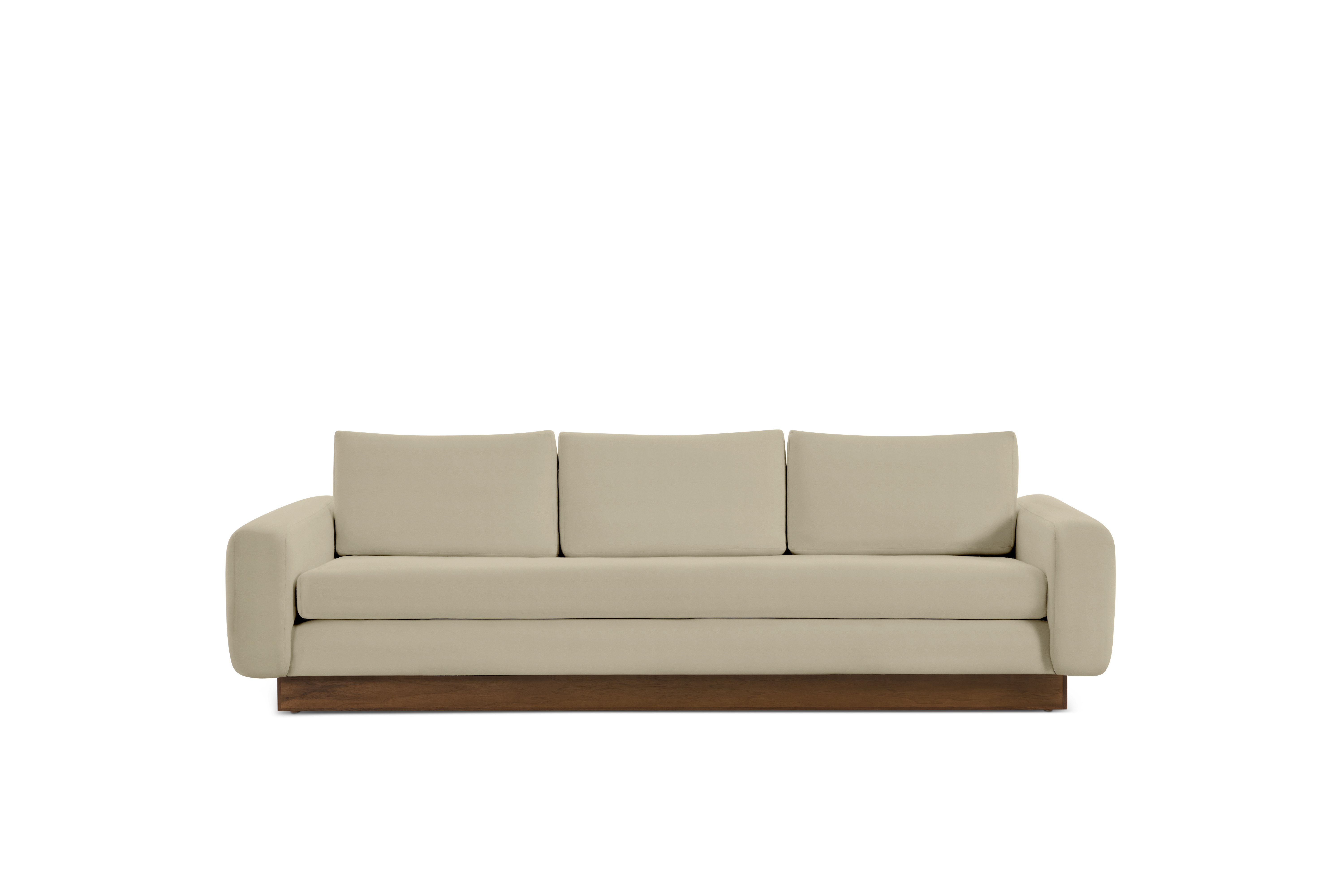 Mesa Sofa - Marquis Velvet,  Linen,  Walnut