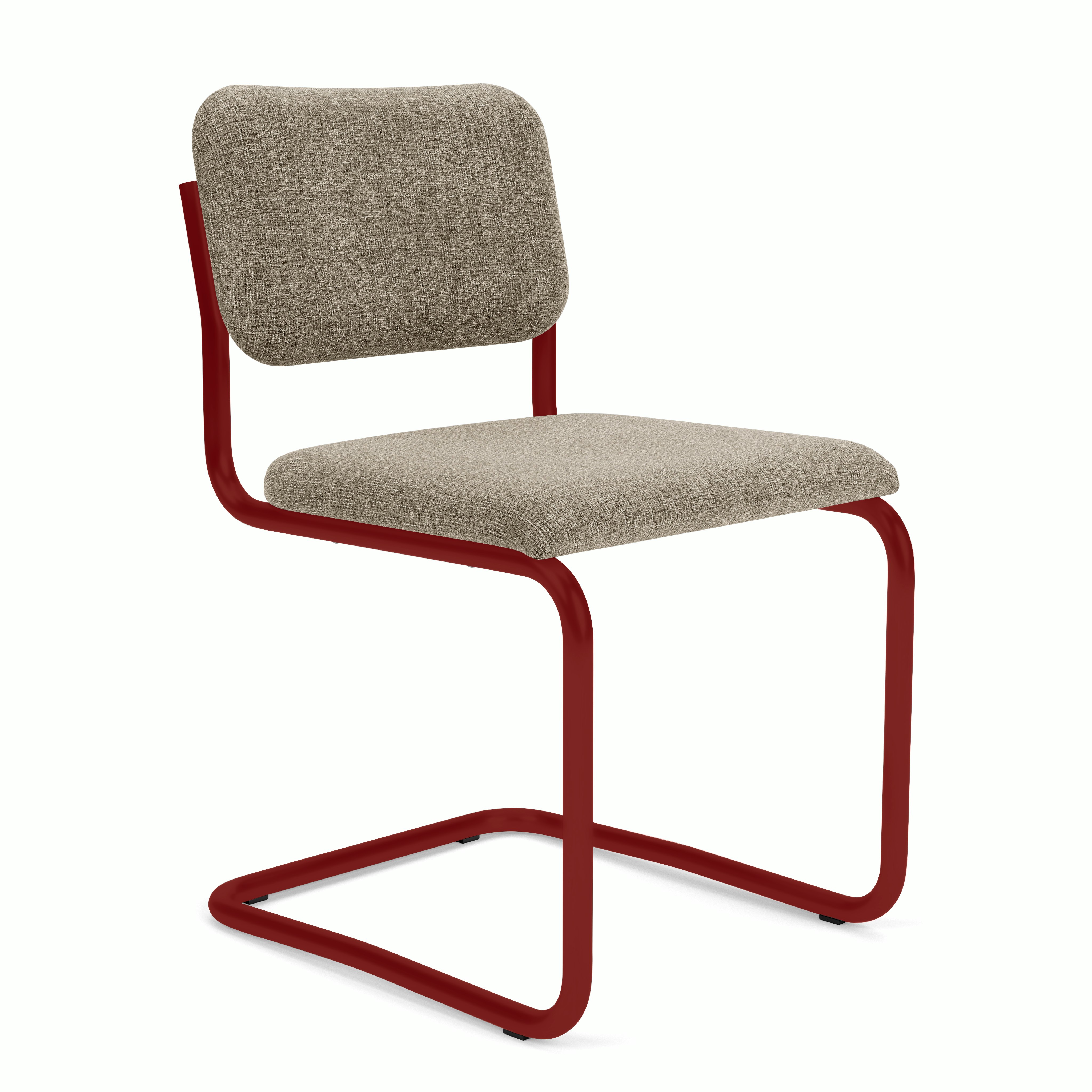 Cesca Upholstered Chair - Side Chair ,  Fully upholstered,   diva,  platinum,  red frame