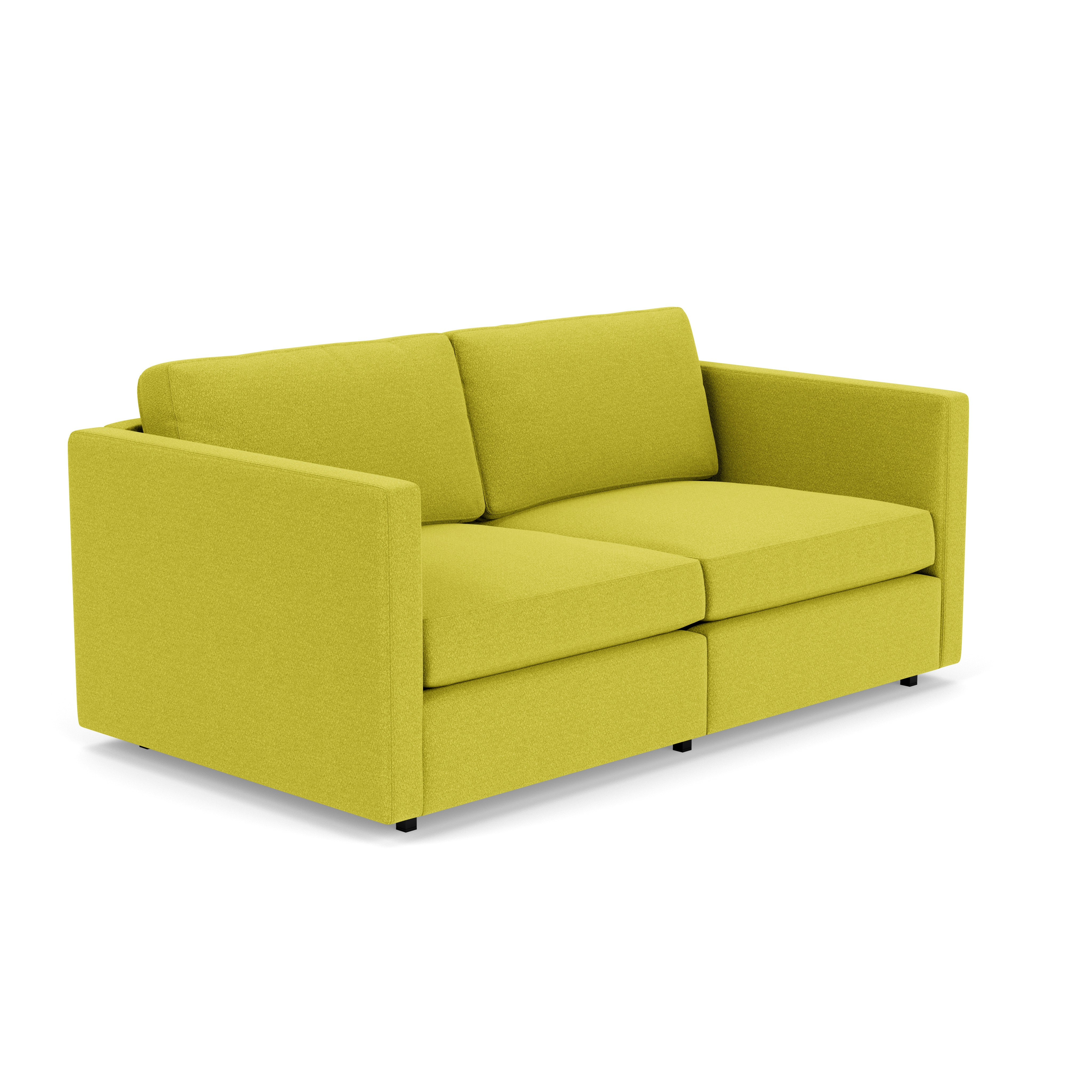 Pfister Settee - Classic Boucle. Chartreuse
