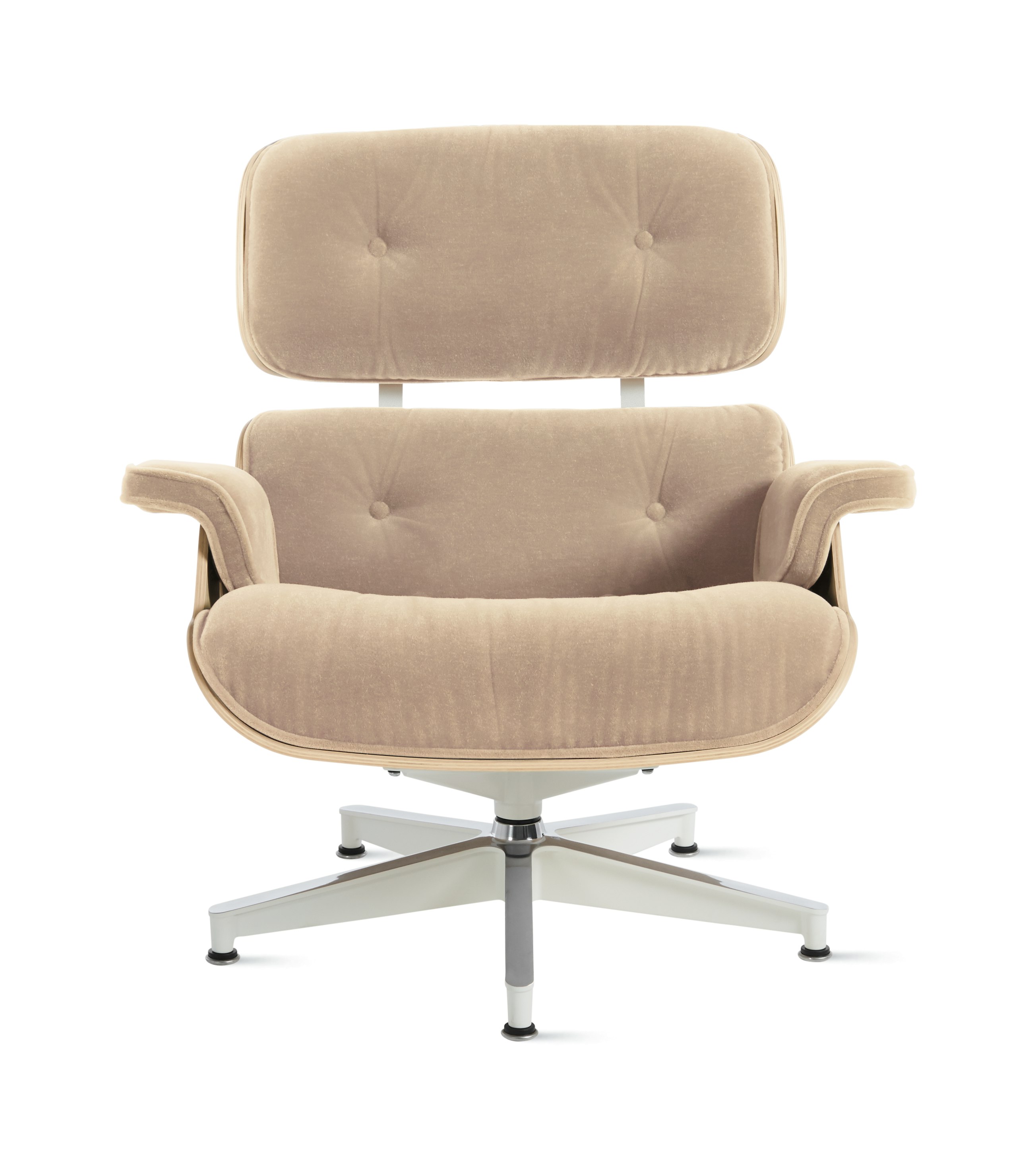 Eames Lounge Chair - White Ash,  Mohair Supreme,  Capiz