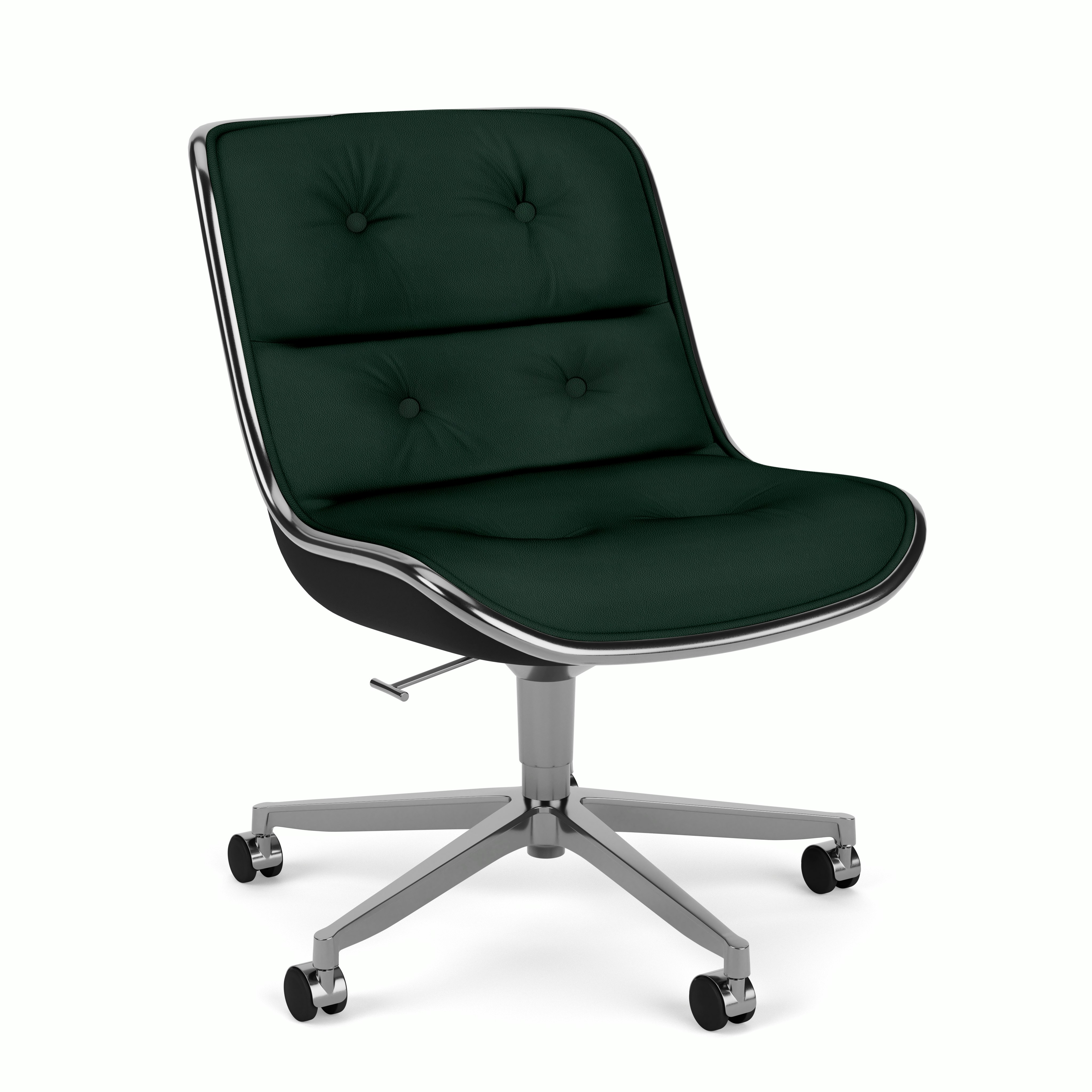 Pollock Executive Side Chair - 5 Star,  Polished Aluminum,  Volo Leather,  Arbor Shade