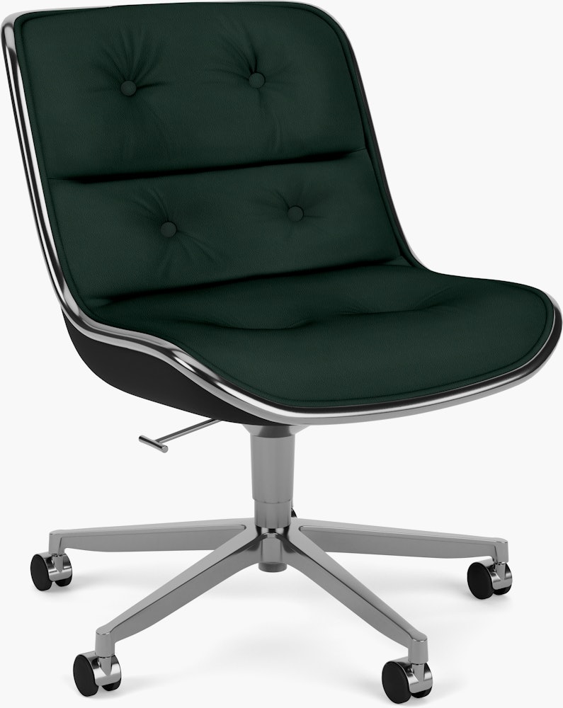Pollock Executive Side Chair - 5 Star,  Polished Aluminum,  Volo Leather,  Arbor Shade