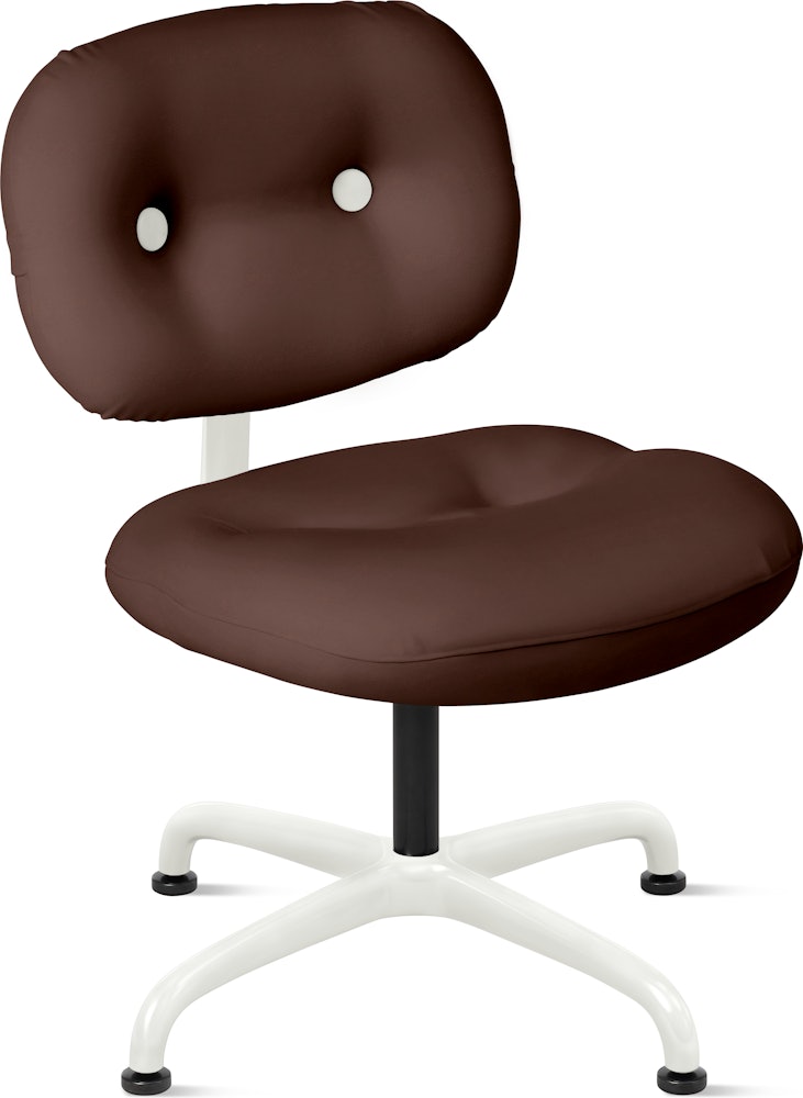 Morrison Hannah Occasional Chair - Without Arms,  Amalfi Leather,  Corsano,  White,  Glides FSC Certified