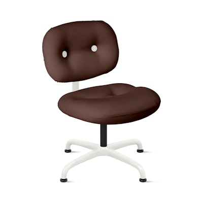 Morrison Hannah Occasional Chair - Without Arms,  Amalfi Leather,  Corsano,  White,  Glides FSC Certified Morrison Hannah Occasional Chair - Without Arms,  Amalfi Leather,  Corsano,  White,  Glides FSC Certified