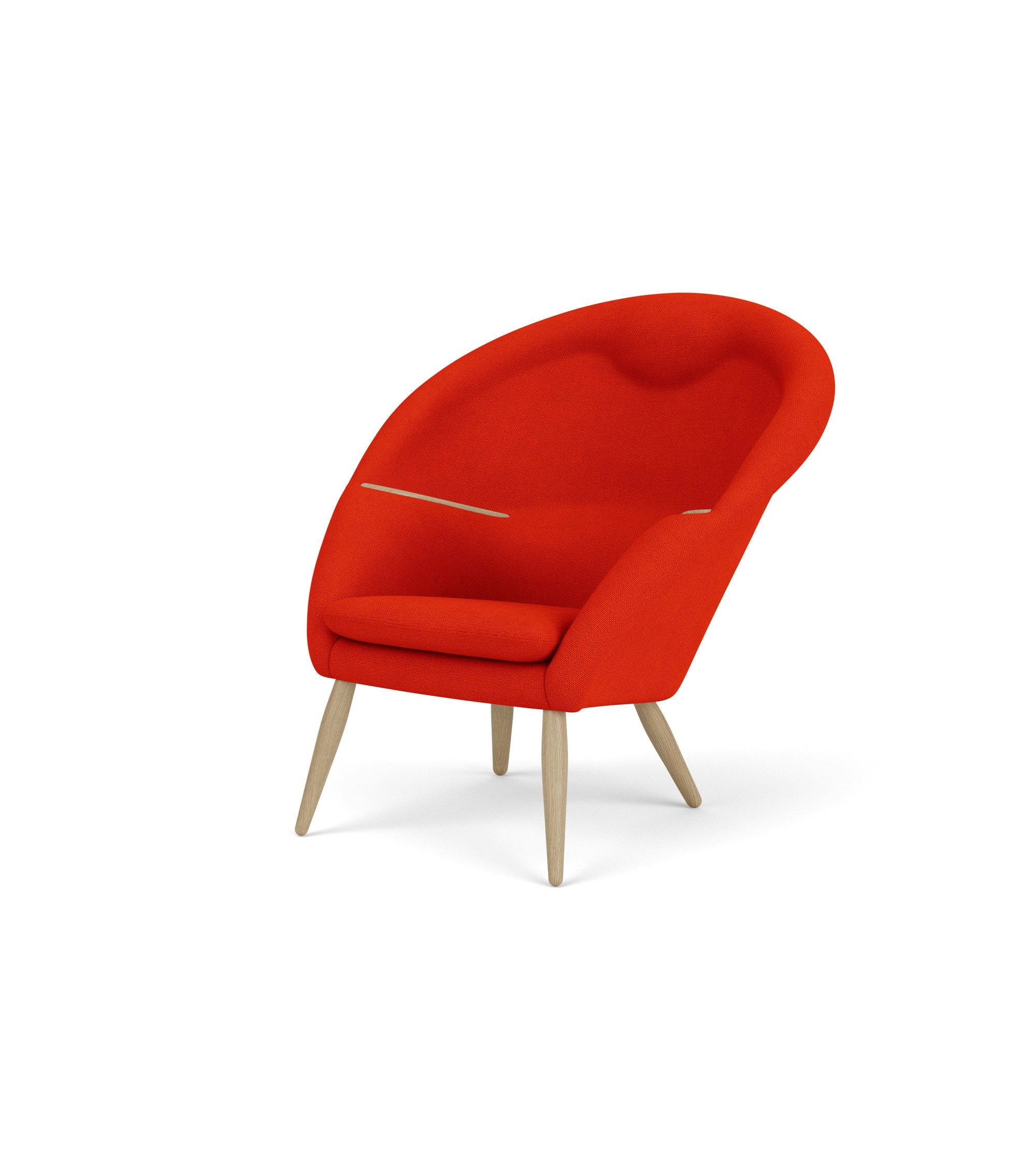Oda Lounge Chair in Natural Oak,  Hallingdal 65,  Red