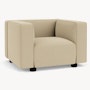 Barber Osgerby Armchair -  Black Lacquer, knoll  Boucle, Neutral
