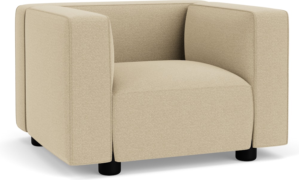 Barber Osgerby Armchair -  Black Lacquer, knoll  Boucle, Neutral