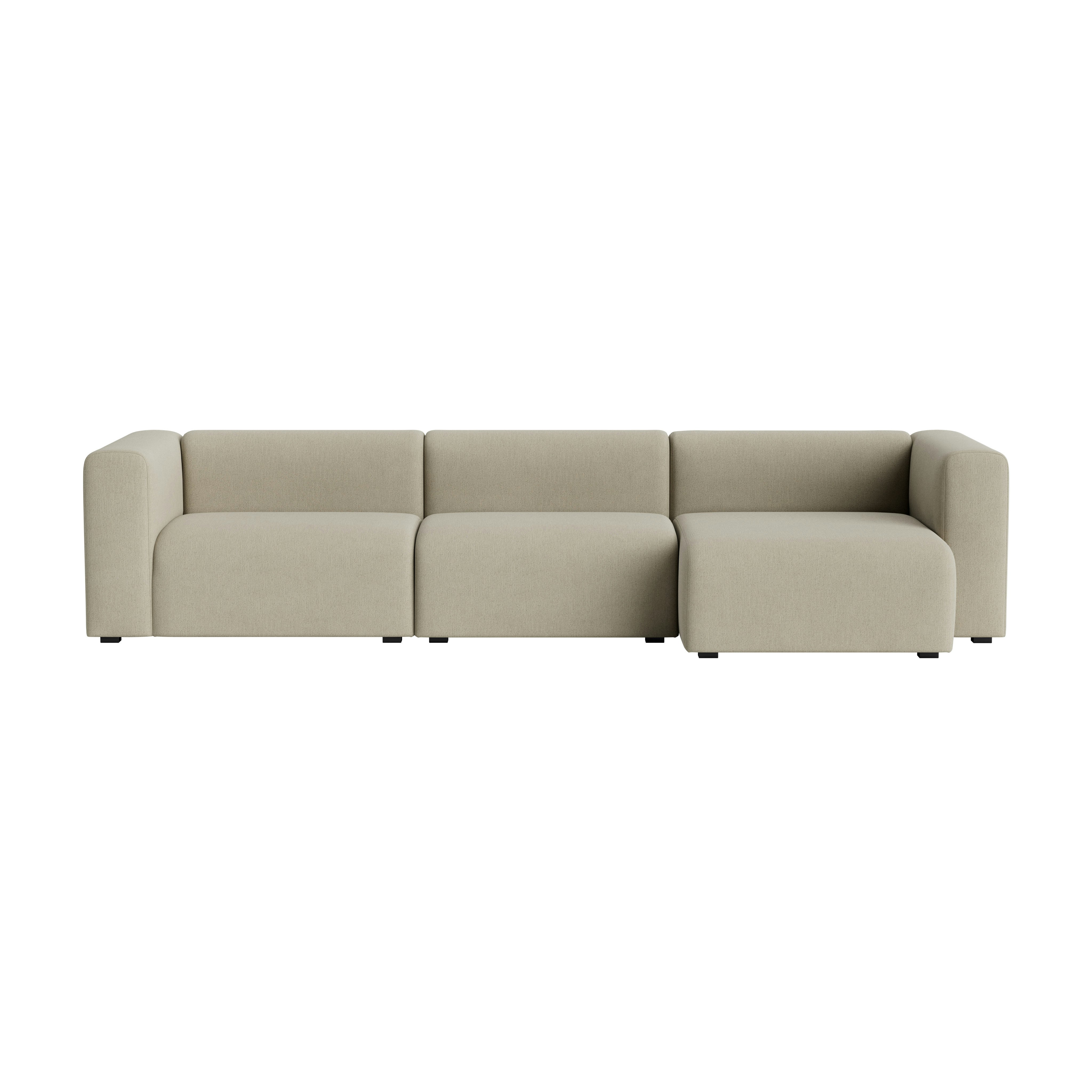 Mags Wide Chaise Sectional - Right, Pecora, Cream