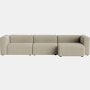 Mags Wide Chaise Sectional - Right, Pecora, Cream