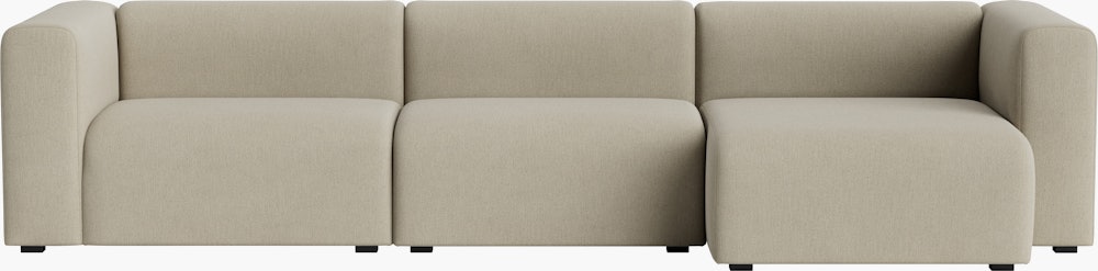 Mags Wide Chaise Sectional - Right, Pecora, Cream