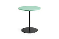 Pyro Side Table - Soft Jade Ceramic Top, Black Base