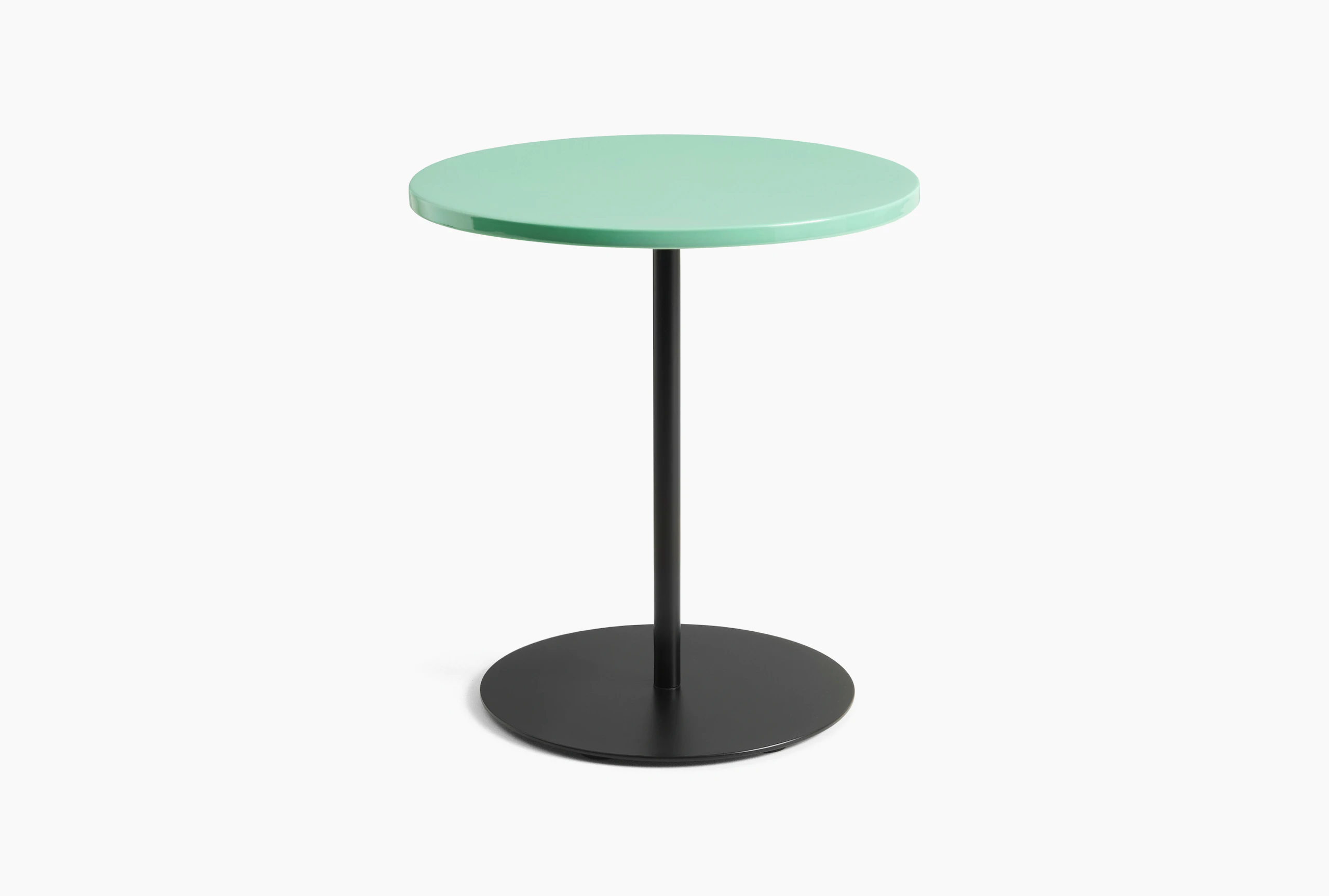 Pyro Side Table - Soft Jade Ceramic Top, Black Base