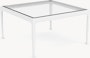 1966 Coffee Table - 28" x 28"", Clear Glass, White