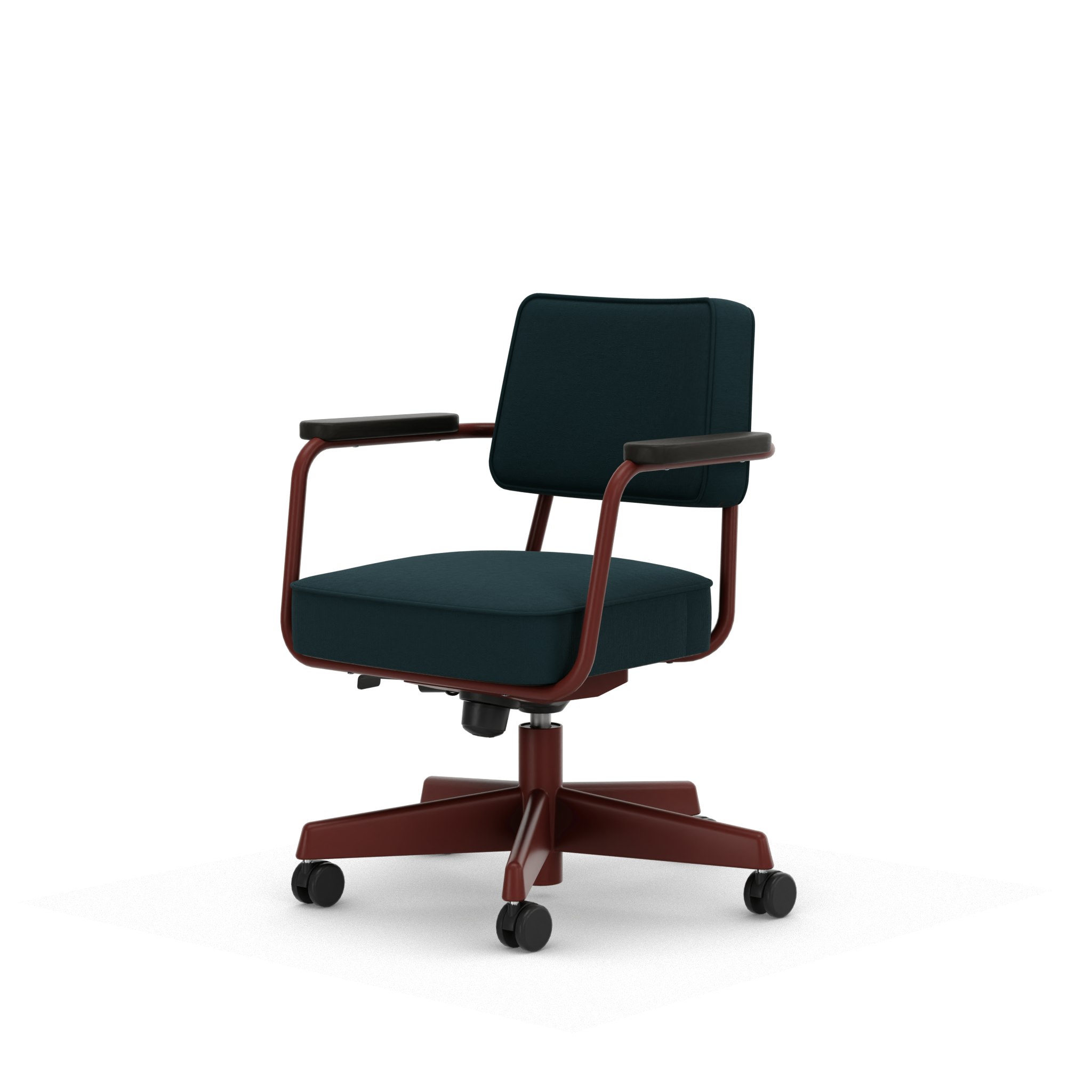 Fauteuil Direction Pivotant - Volo,   Teal Blue,   Japanese Red,   Dark Oak,   Hard Castor