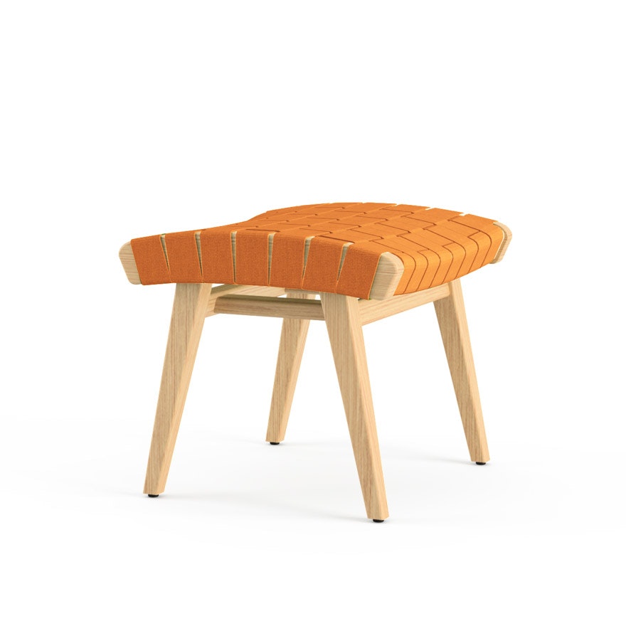 Risom Ottoman - Ochre Sunbrella, Maple