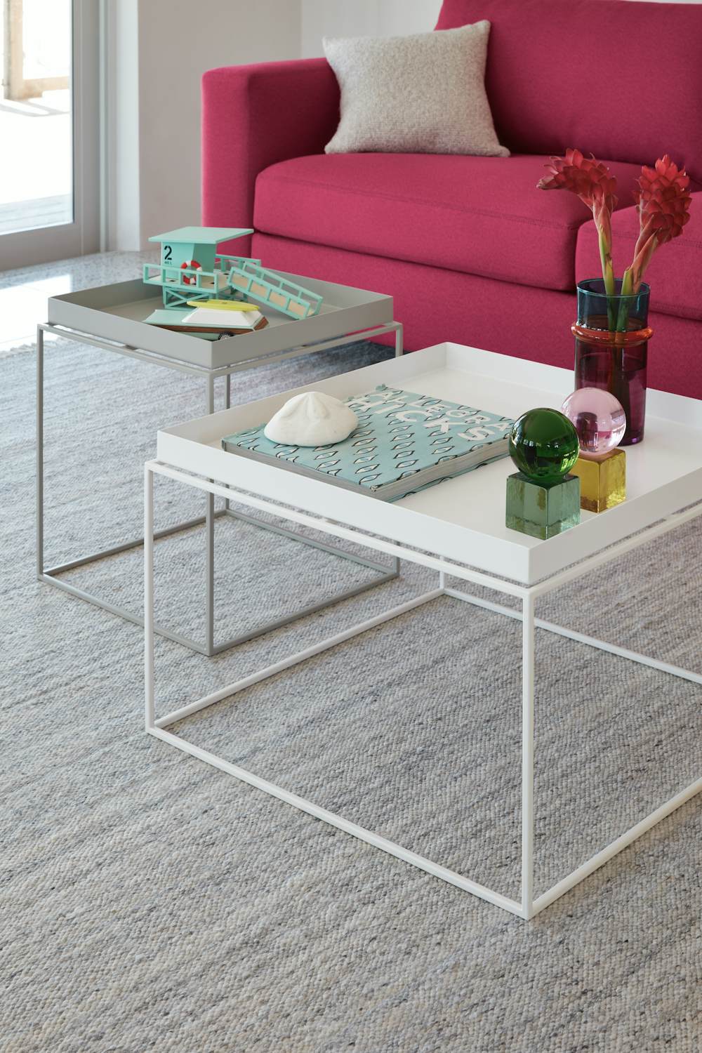 Tray Side Table Medium in a living room setting