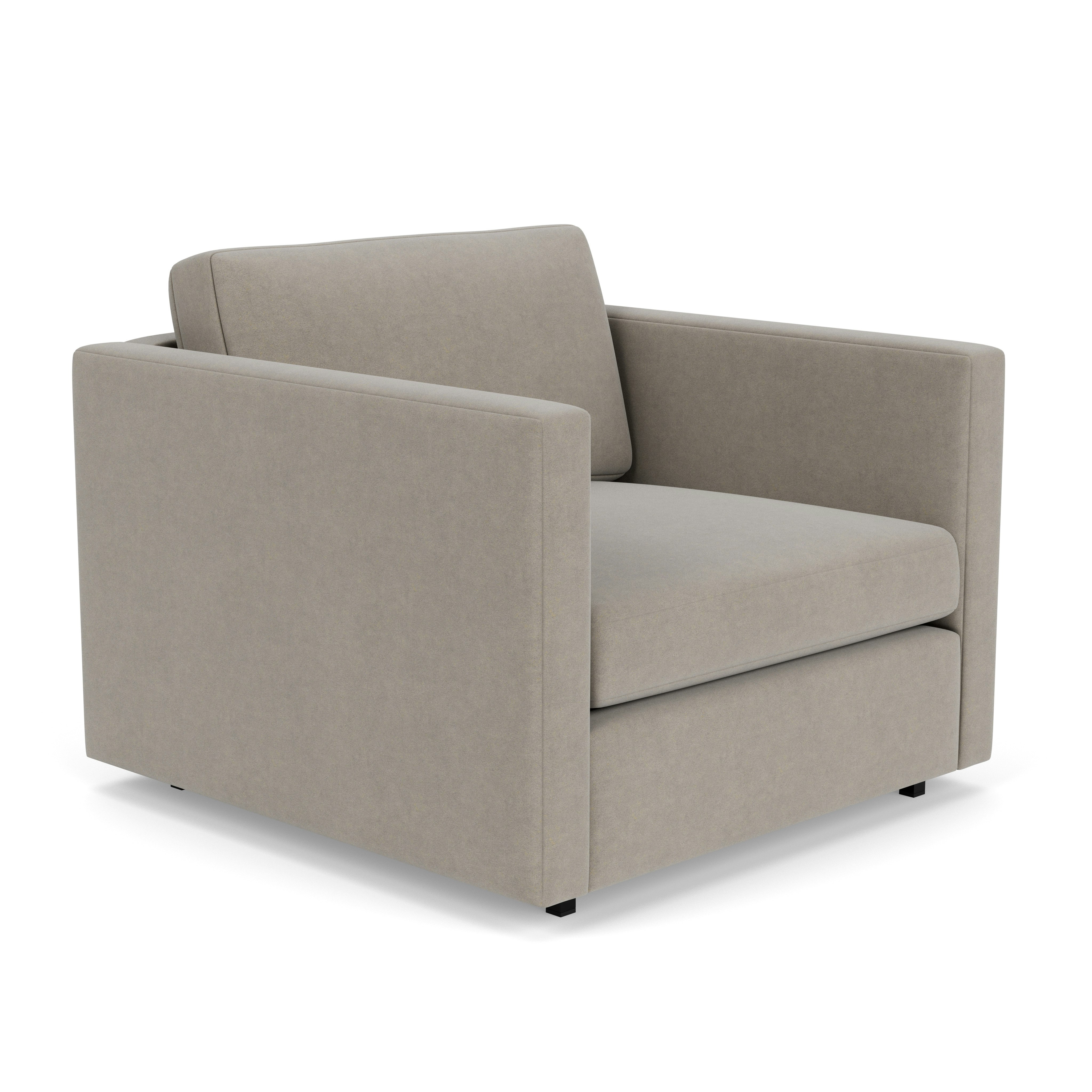 Pfister Armchair - Ultrasuede, Silver