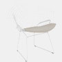 Bertoia Diamond Chair, White, Seat Pad, Crossroad, Almond