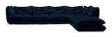 Pillo Sectional -  Right,  Five Seater with Ottoman,  Standard or Deep,  Iseo,  Dark Blue Pillo Sectional -  Right,  Five Seater with Ottoman,  Standard or Deep,  Iseo,  Dark Blue