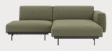 In Situ Sectional - One Arm Chaise,  Right,  2 Seater,  Configuration 7,  Ocean,  21 Evergreen,  Black