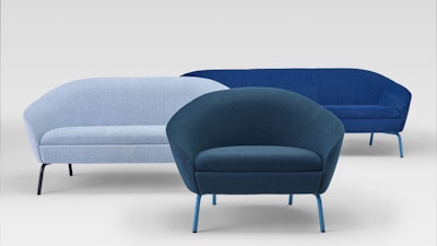 Three different sizes of Ever Sofas by NaughtOne in three different shades of blue