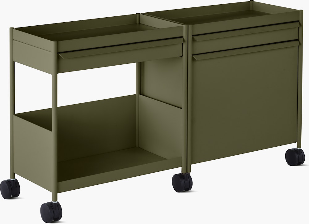 OE1  Extended Trolley,  Drawer with Shelf,  Drawer File Bin