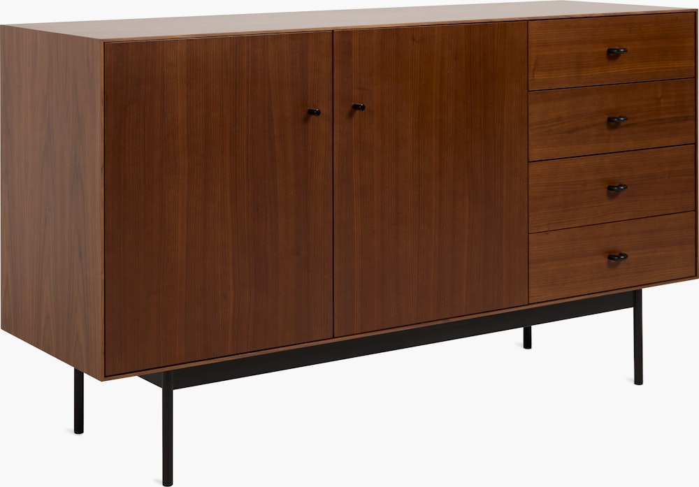 Loop Credenza - Walnut,  Black