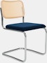 Cesca Side Chair, Caned \ Natural BeechBack, Upholstered Seat, Knoll Velvet, Aviator