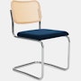 Cesca Side Chair, Caned \ Natural BeechBack, Upholstered Seat, Knoll Velvet, Aviator