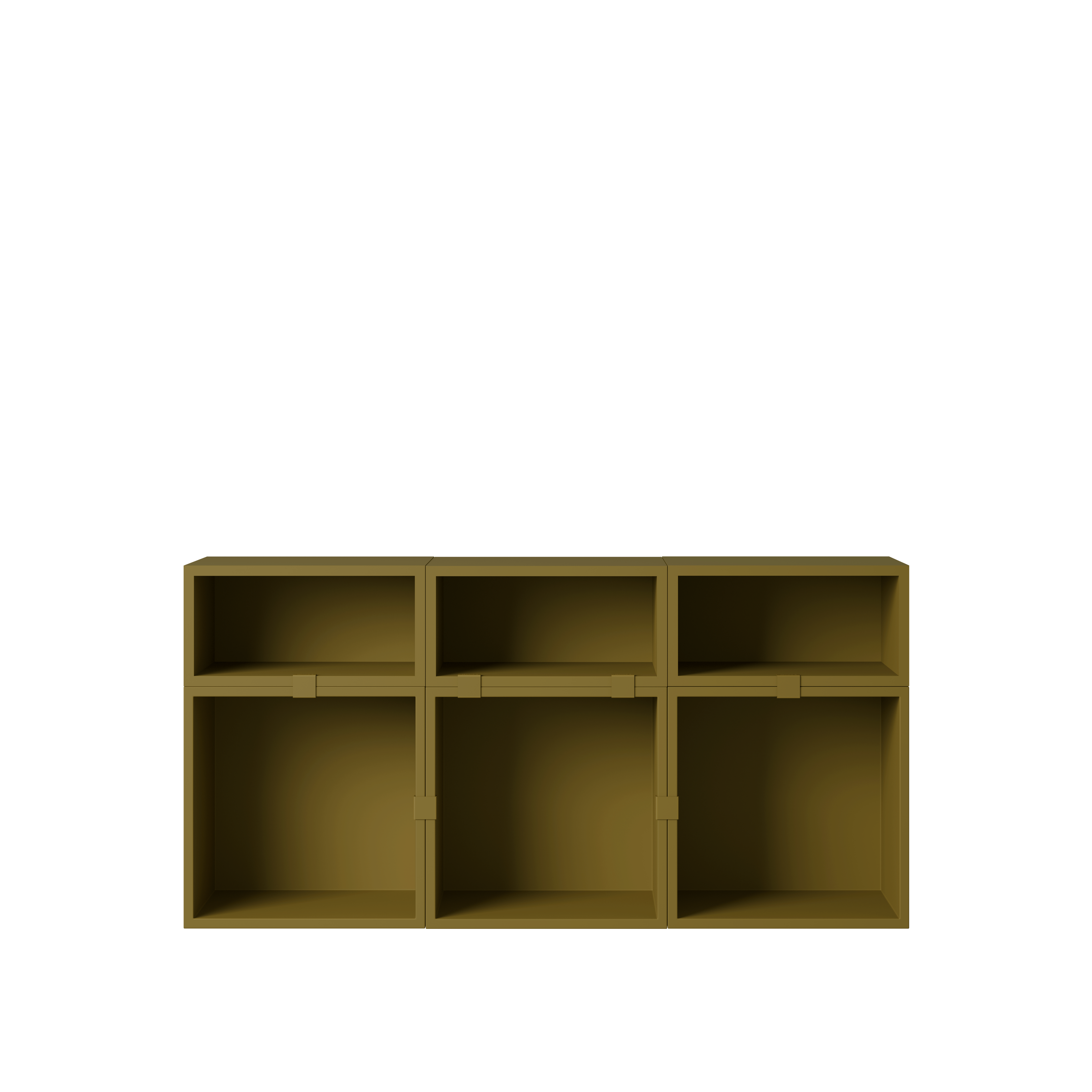 Stacked Storage Sideboard - Configuration 5,  Brown Green,  No Base
