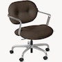 Morrison Hannah Task Chair - With Arms,  Hourglass,  Mocha,  Half Polished Aluminum,  Soft Caster FSC Certified