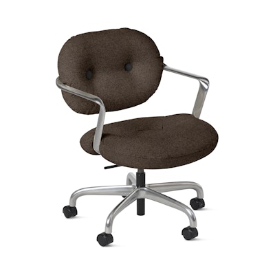 Morrison Hannah Task Chair - With Arms,  Hourglass,  Mocha,  Half Polished Aluminum,  Soft Caster FSC Certified Morrison Hannah Task Chair - With Arms,  Hourglass,  Mocha,  Half Polished Aluminum,  Soft Caster FSC Certified