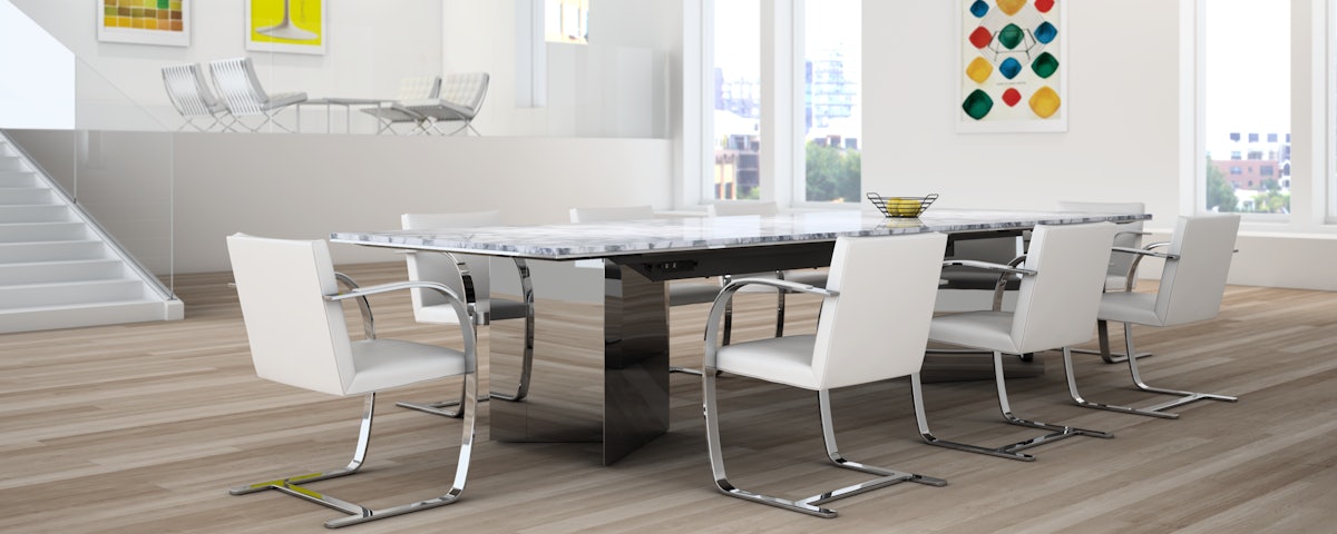Brno Flat Bar Chairs at a desk in an office setting