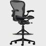 Aeron Stool in Onyx with Zonal Support, Tilt Limiter and stationary arms