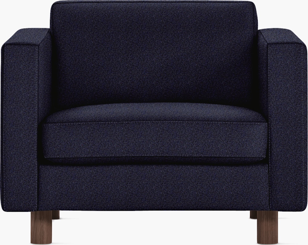 Lispenard Arm Chair in navy color with 4" legs.