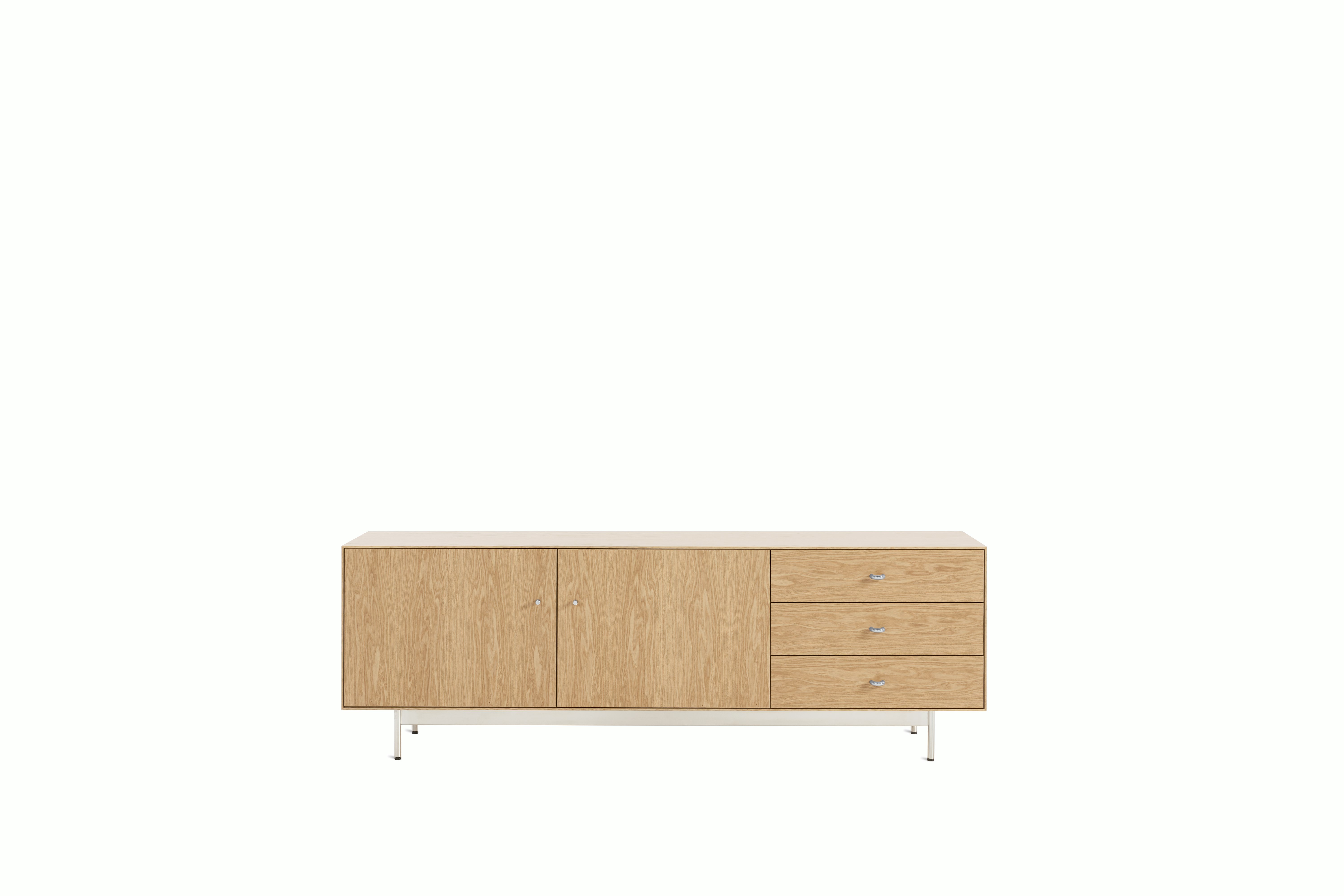 Loop Media Unit,  oak,  chrome