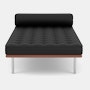 Barcelona Couch - Standard, Volo Leather, Black, Black straps