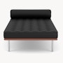 Barcelona Couch - Standard, Volo Leather, Black, Black straps