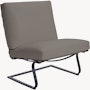 Tugendhat Chair in Acqua Leather,  Aquitania with belting in Acqua Leather,  Aquitania and black frame