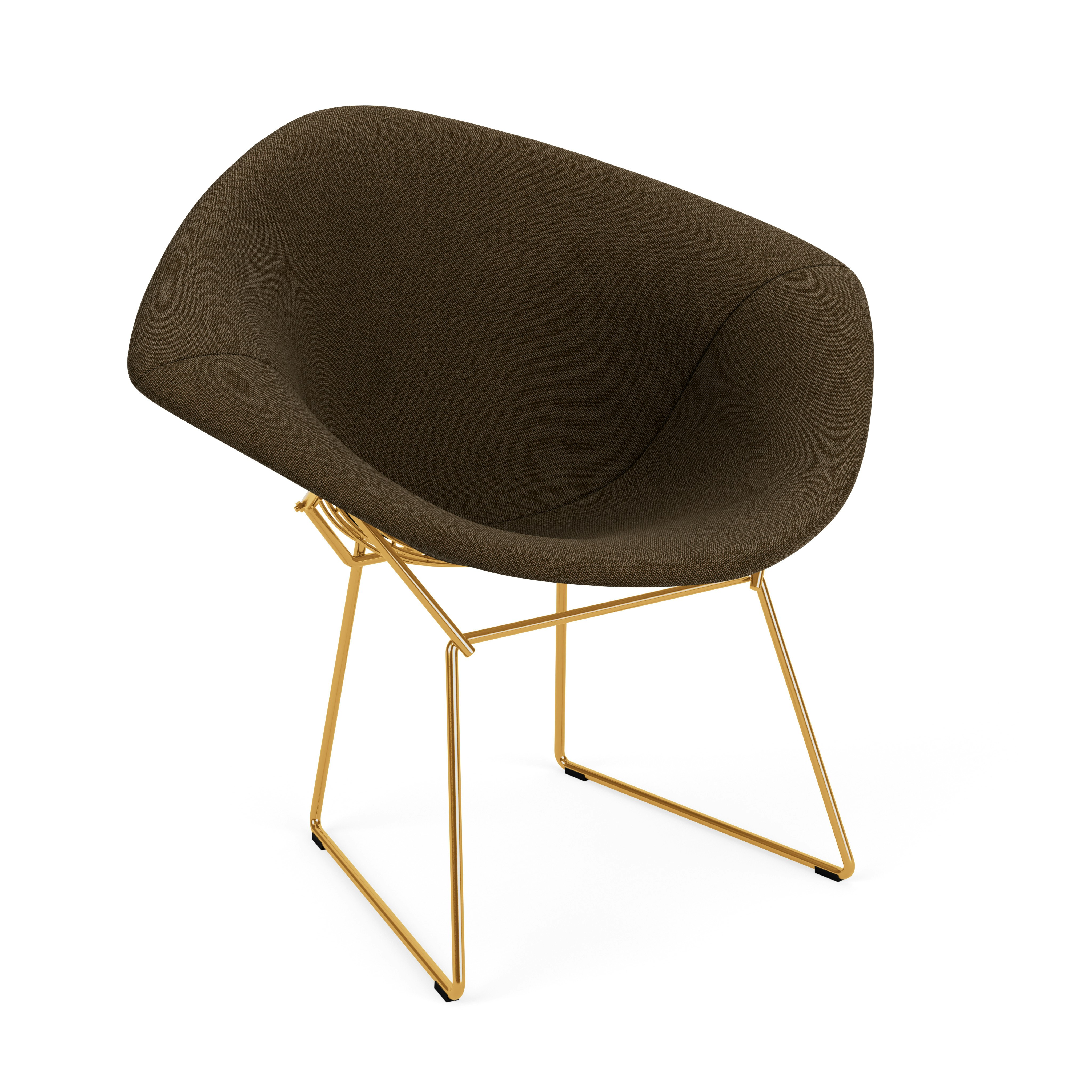 Bertoia Diamond Chair, Gold, Full Cover, Hourglass, Mocha