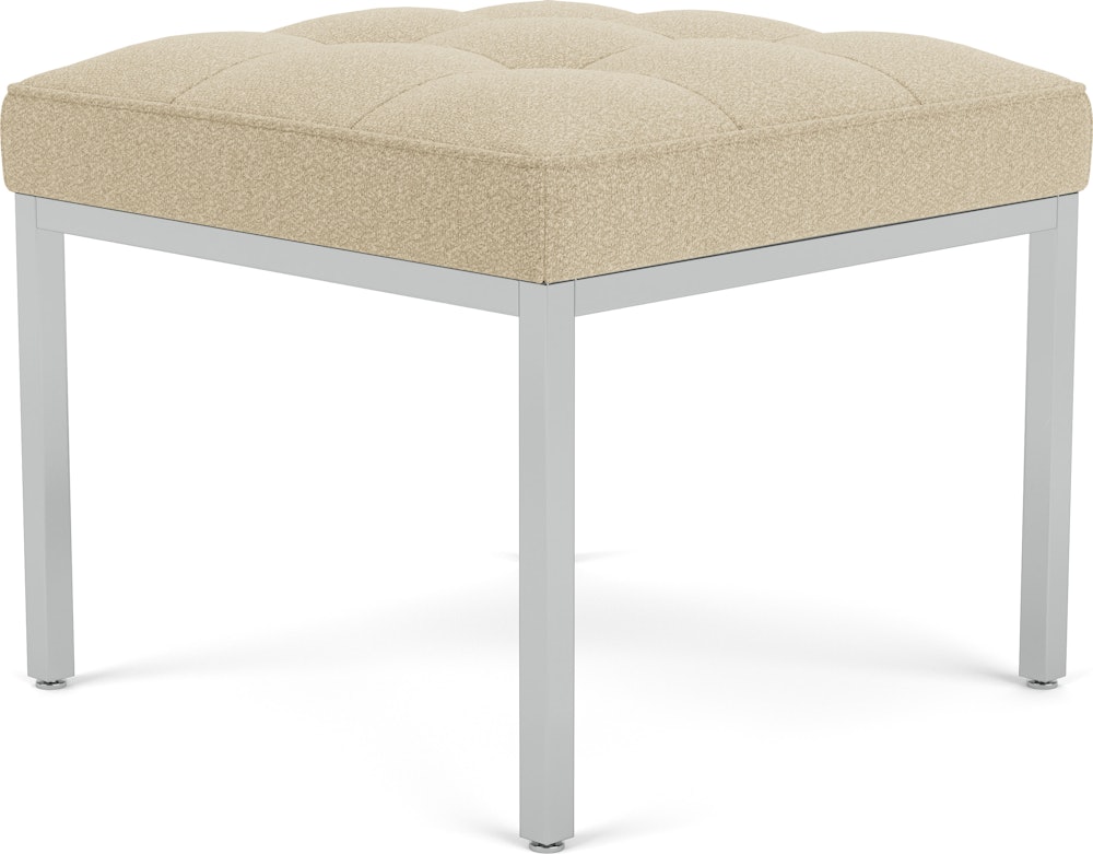 Florence Knoll Relaxed Stool - Classic Boucle, Neutral, Pol Chrome