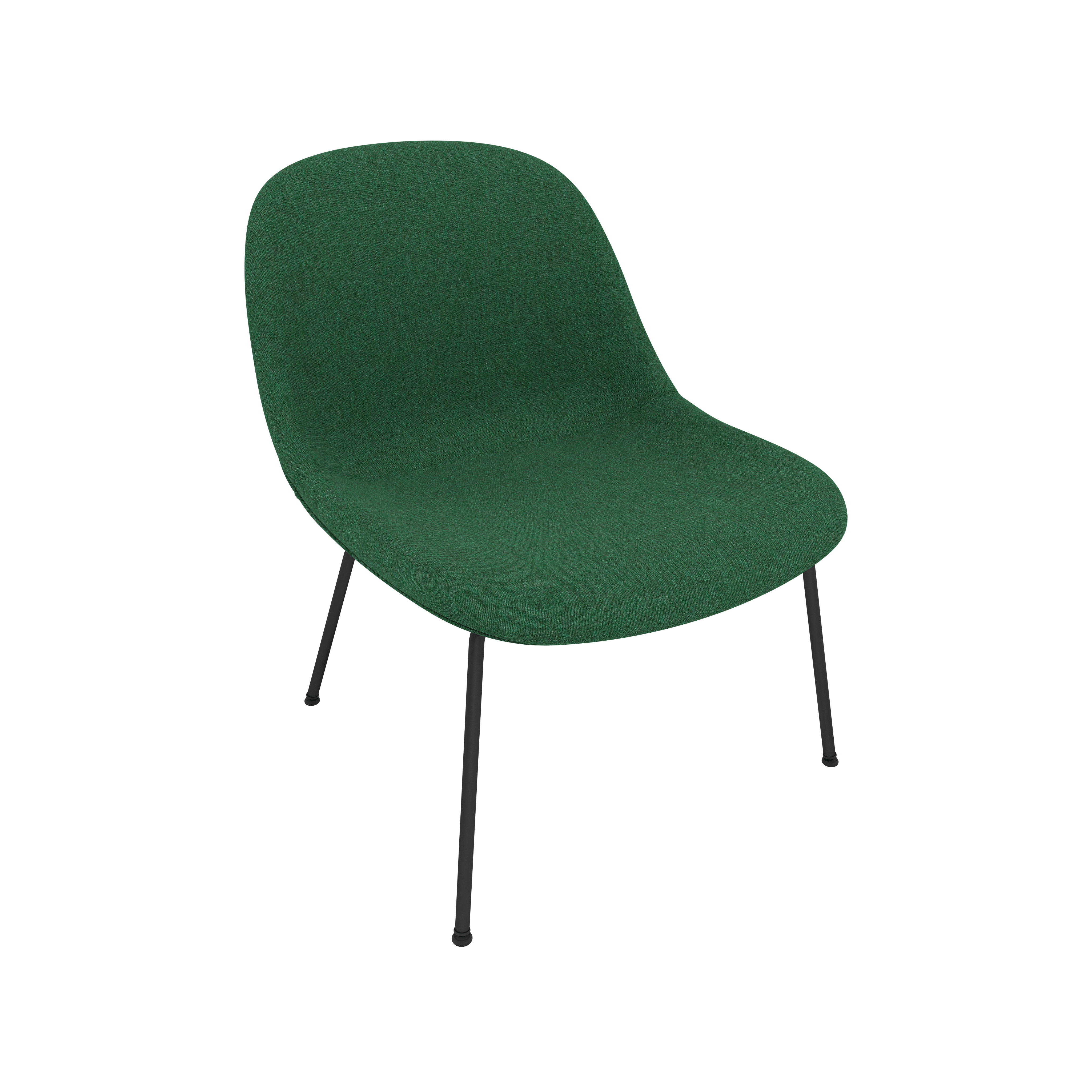 Fiber Lounge Chair - Lounge Chair,  Remix,  982 Dark Green,  Black Tube