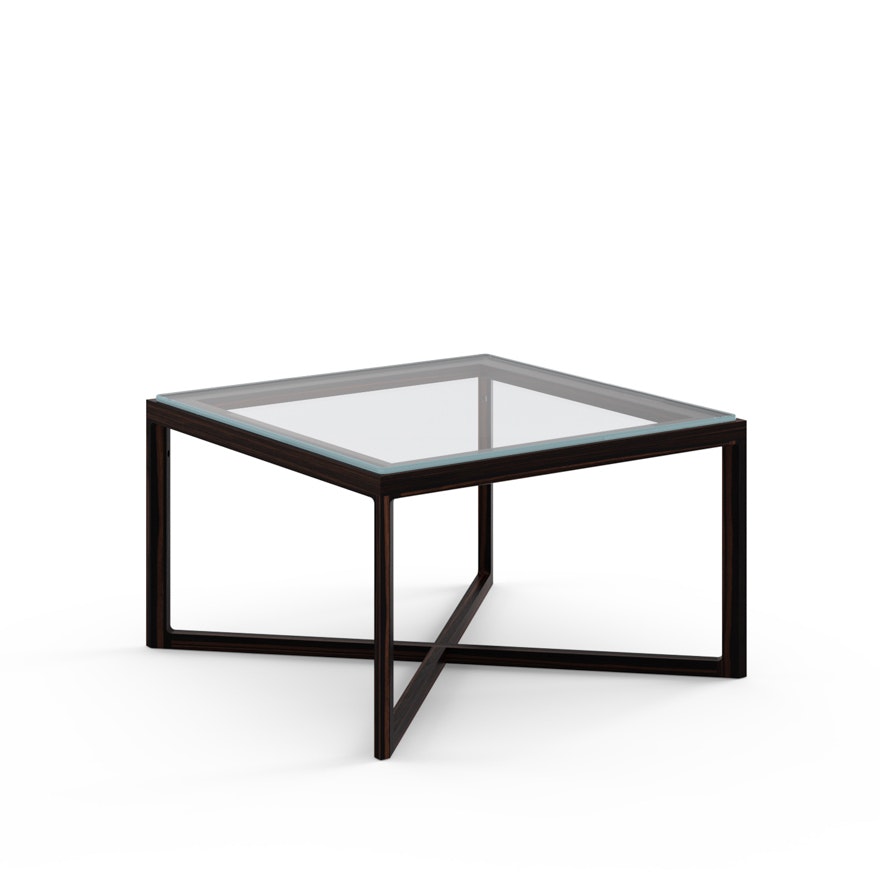 Krusin End Table - Glass, Clear, Ebonized Oak