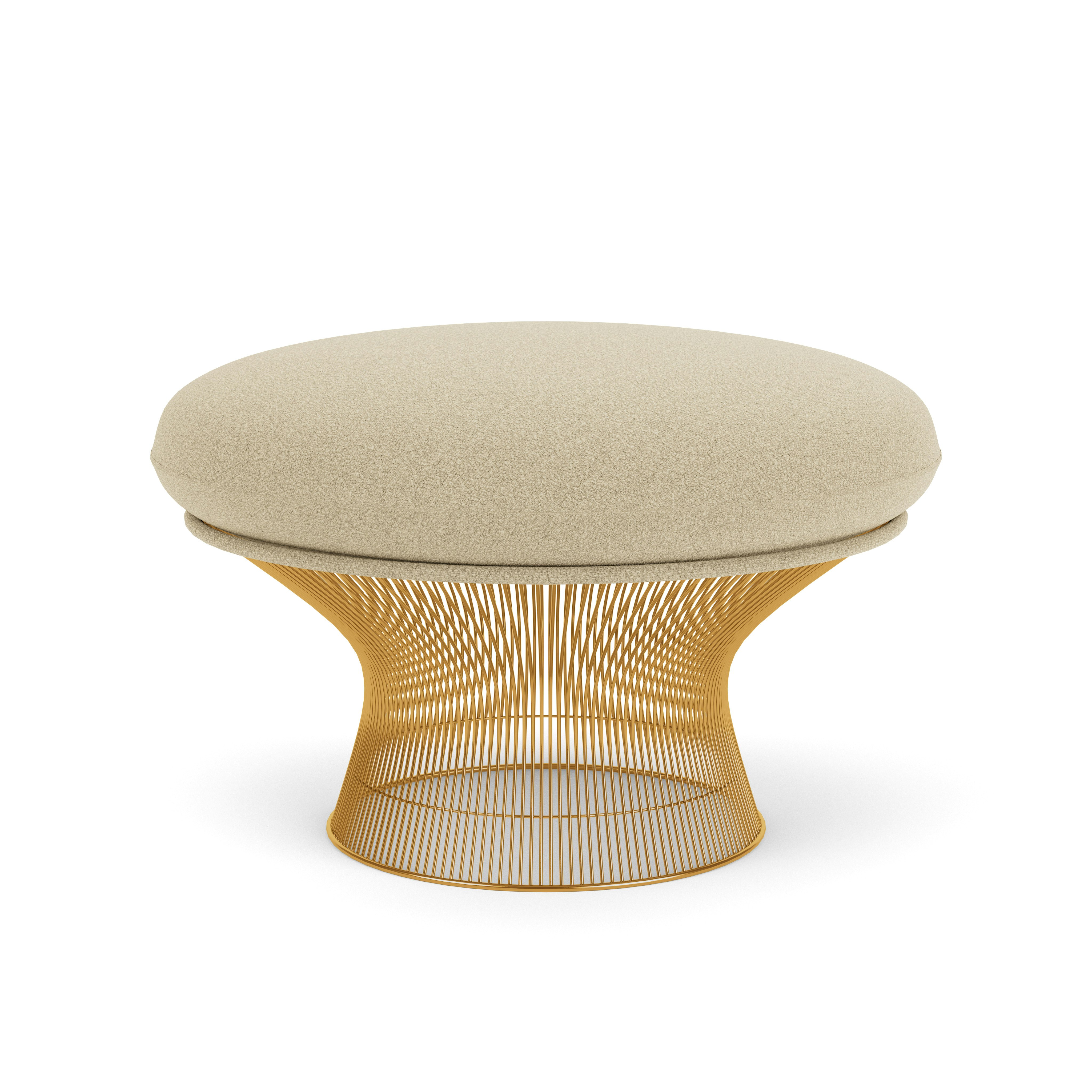 Platner Ottoman - Gold,  Classic Boucle,  Neutral