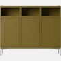 Stacked Storage Sideboard - Configuration 3,  Brown Green,  Metal Legs