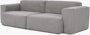 A front angle view of the Mags Soft 2-seat Sectional Sofa in grey.