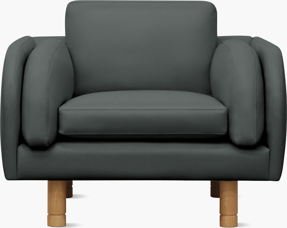 Moreno Lounge Chair - Marquis Velvet,  Charcoal,  Oak