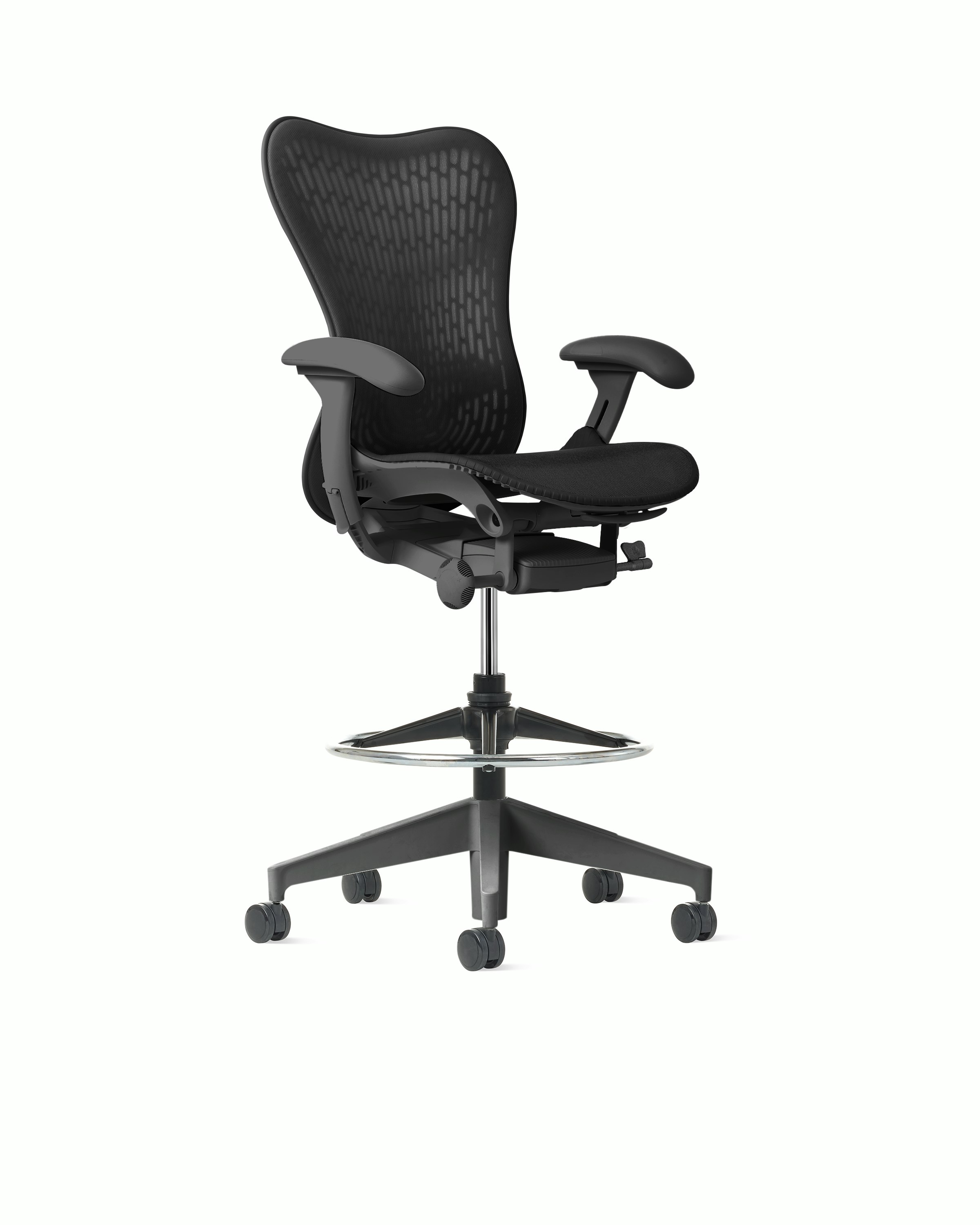 Mirra 2 Stool in Grpahite with Graphite Butterfly suspension and FlexFront seat